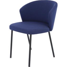 Chaise polyvalente MILA, piétement en tube d'acier noir, bleu