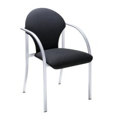 Fauteuil empilable, h x l x p assise 470 x 450 x 490 mm, habillage noir, lot de 2
