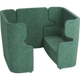 BISLEY Canapé acoustique VIVO, 2 deux places avec dossier haut, paroi médiane, turquoise