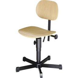 meychair Siège d'atelier à hauteur réglable par serrage mécanique, avec patins, bois