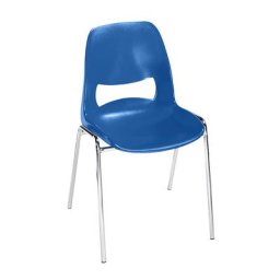 Chaise à coque en polypropylène, sans rembourrage, bleu, lot de 2