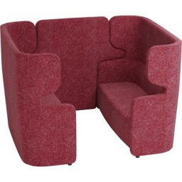 BISLEY Canapé acoustique VIVO, 2 deux places avec dossier haut, paroi médiane, rouge