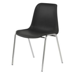 Chaise coque en plastique EUROPA, sans rembourrage, coque anthracite, lot de 2