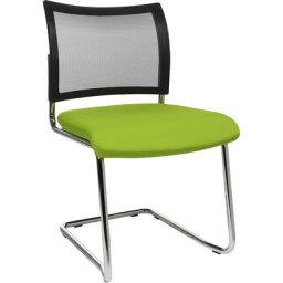 Topstar Siège visiteur empilable, piétement luge, dossier résille, lot de 2, vert pomme