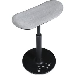 Topstar Tabouret SITNESS H, modèle H2, avec assise type skateboard, habillage gris à motifs, semelle grise