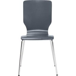 Chaise à coque en bois, h x l x p 850 x 400 x 520 mm, lot de 4, coque anthracite