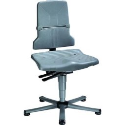bimos Siège d'atelier SINTEC, mécanisme synchrone, piétement en tube d'acier à cinq branches sur patins