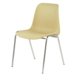 Chaise coque en plastique EUROPA, sans rembourrage, coque beige, lot de 2