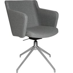 Topstar Fauteuil visiteur SFH, articulation 3D de l'assise et piétement cinq branches, gris clair