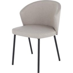 Chaise polyvalente MILA, piétement en tube d'acier noir, beige