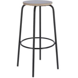 Tabouret de bar PARIS, hauteur assise 750 mm, noir
