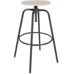 Tabouret de bar PARIS, hauteur assise 700 - 800 mm, noir