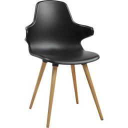 Topstar Chaises polyvalentes T2020 AL, lot de 2, avec quatre pieds en bois, noir