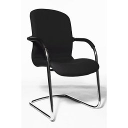 Topstar OPEN CHAIR - le siège visiteur design, fauteuil rembourré à piétement luge, lot de 2, noir