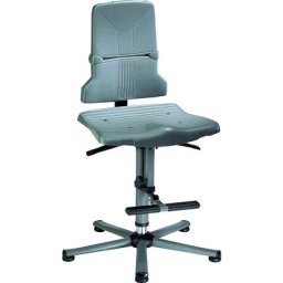 bimos Siège d'atelier SINTEC, contact permanent, assise inclinable, piétement à cinq branches en tube d'acier avec patins et repose-pieds