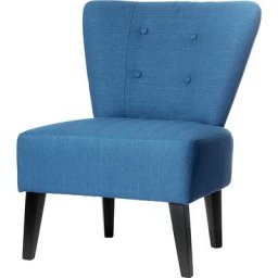 Fauteuil BRIGHTON, pieds en bois massif, bleu