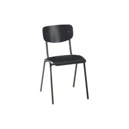 Chaise empilable CLASSIC, piétement peint, lot de 4, bois anthracite