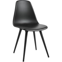 Topstar Chaises polyvalentes T2020, lot de 2, avec quatre pieds en plastique, noir