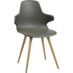 Topstar Chaises polyvalentes T2020 AL, lot de 2, avec quatre pieds en bois, gris terre d'ombre