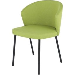 Chaise polyvalente MILA, piétement en tube d'acier noir, vert