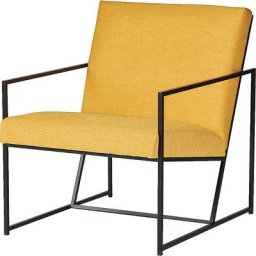 Fauteuil STYLE, piétement noir, jaune