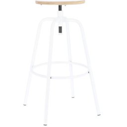 Tabouret de bar PARIS, hauteur assise 700 - 800 mm, blanc