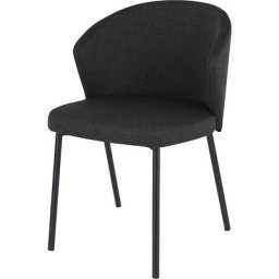 Chaise polyvalente MILA, piétement en tube d'acier noir, noir