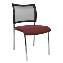 Topstar Siège visiteur empilable, 4 pieds, dossier résille, lot de 2, bordeaux