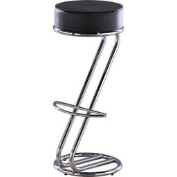 Tabouret de bar en forme de Z, avec rembourrage épaisseur 100 mm, noir, lot de 2