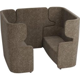 BISLEY Canapé acoustique VIVO, 2 deux places avec dossier haut, paroi médiane, brun gris