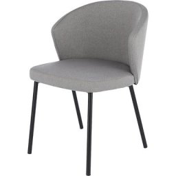 Chaise polyvalente MILA, piétement en tube d'acier noir, gris clair