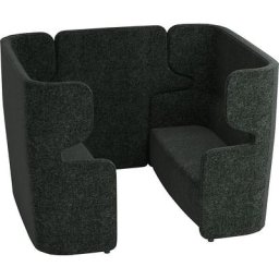 BISLEY Canapé acoustique VIVO, 2 deux places avec dossier haut, paroi médiane, anthracite