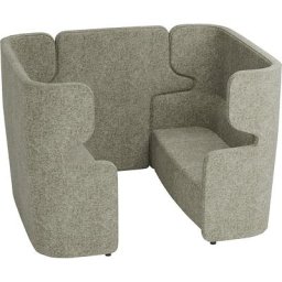 BISLEY Canapé acoustique VIVO, 2 deux places avec dossier haut, paroi médiane, gris clair