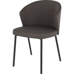 Chaise polyvalente MILA, piétement en tube d'acier noir, marron