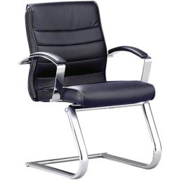 Topstar Fauteuil visiteur, cuir noir, avec accoudoirs en cuir