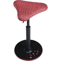 Topstar Tabouret SITNESS H, modèle H1, avec assise triangulaire, habillage rouge à motifs, semelle rouge