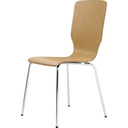 Chaise à coque en bois, h x l x p 850 x 400 x 520 mm, lot de 4, coque hêtre naturel