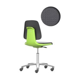 bimos Siège d'atelier LABSIT, piétement cinq branches avec roulettes, assise Supertec, vert