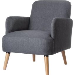 Fauteuil BROOKS, pieds en bois massif, anthracite