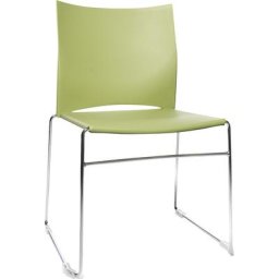 Topstar Chaise empilable à piétement luge, piétement chromé, lot de 4, vert
