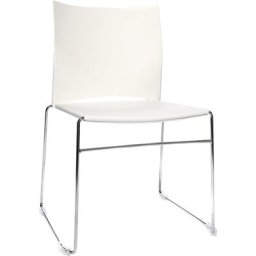 Topstar Chaise empilable à piétement luge, piétement chromé, lot de 4, blanc