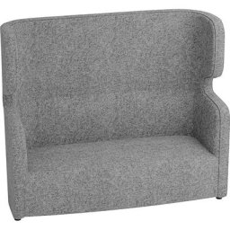 BISLEY Canapé acoustique VIVO, deux places avec dossier haut, gris clair