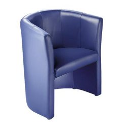 Fauteuil club, habillage polyuréthane, bleu foncé