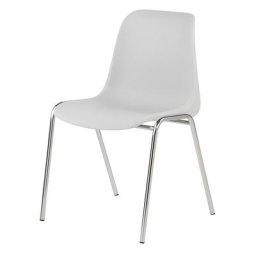 Chaise coque en plastique EUROPA, sans rembourrage, coque gris clair, lot de 4