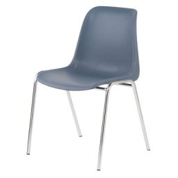Chaise coque en plastique EUROPA, sans rembourrage, coque bleu ardoise, lot de 2