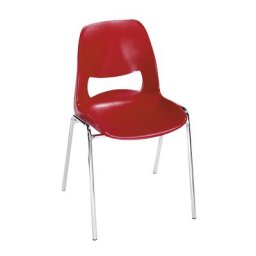 Chaise à coque en polypropylène, sans rembourrage, rouge, lot de 2