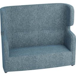 BISLEY Canapé acoustique VIVO, deux places avec dossier haut, bleu clair