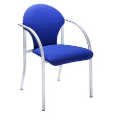 Fauteuil empilable, h x l x p assise 470 x 450 x 490 mm, habillage bleu, lot de 2