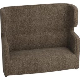 BISLEY Canapé acoustique VIVO, deux places avec dossier haut, brun gris