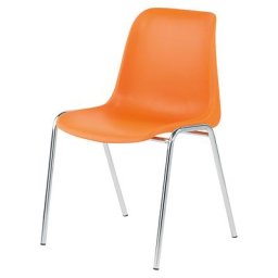 Chaise coque en plastique EUROPA, sans rembourrage, coque orange, lot de 2